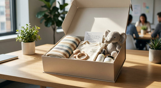 Corporate gift boxes for employees having a baby