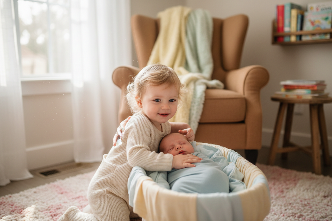 toddler with baby sibling