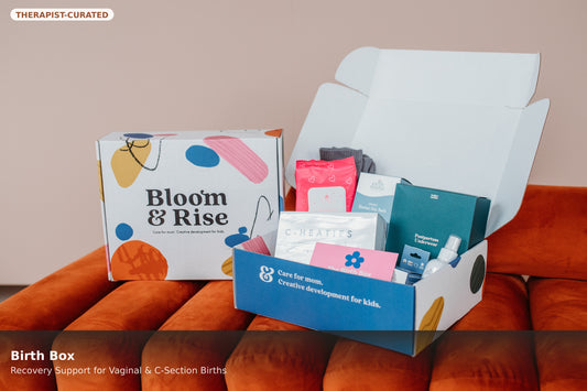 Birth Box therapist-curated recovery gift box for vaginal and C-section births