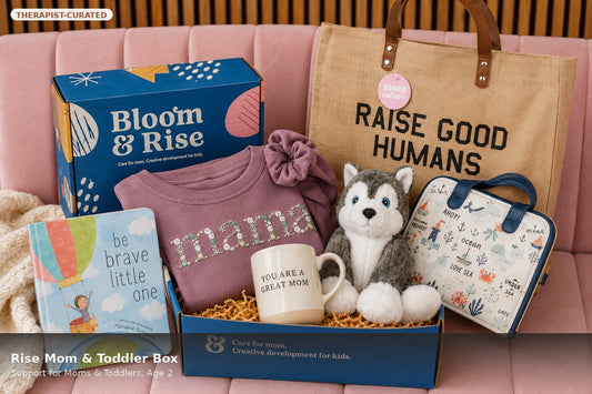 Rise Mom and Toddler Box therapist-curated support for moms and toddlers ages 1 to 3
