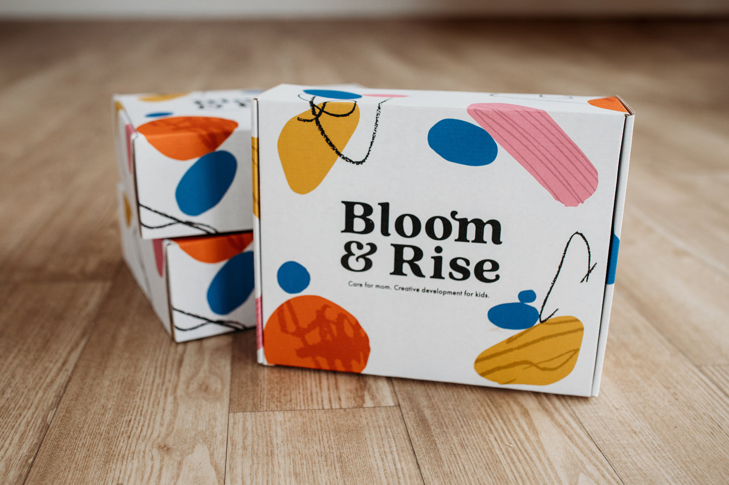 Bloom and Rise branded gift box packaging