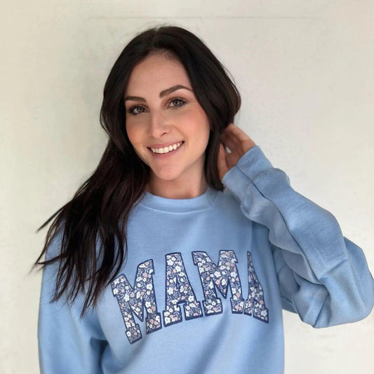 Blue Floral Mama Sweatshirt - Bloom and Rise